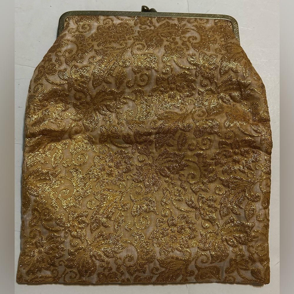 Elegant vintage Gold Brocade Clutch